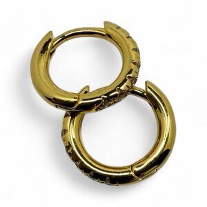 Nordstrom Gold Huggie Hoop Earrings CZ Crystal Dainty Minimalist Everyday Gift